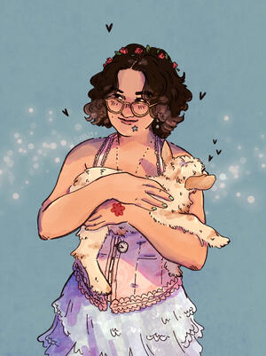 Friend With Goat (Portrait)